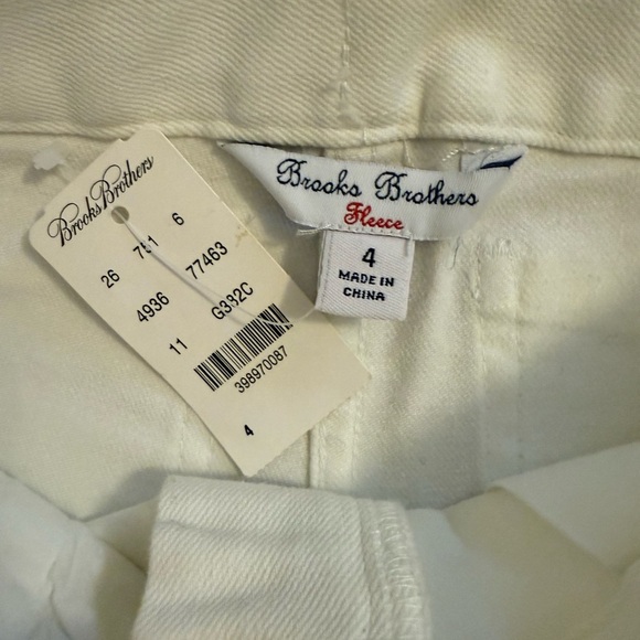 Brooks Brothers Fleece White Pants NWT size 4 - Picture 2 of 6